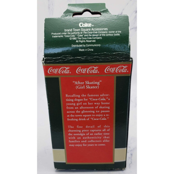 Coca Cola Town Square Village Accessory After Skating Girl With Ice Skates - Picture 5 of 8